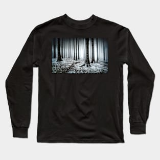 Abstract Forest in Mist and Snow Long Sleeve T-Shirt